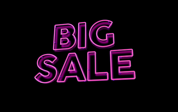 Big Sale neon sign for Ecommerce brands Black Friday sales