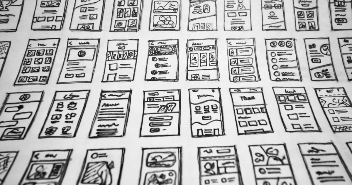 Website mockup drawings showcasing custom Shopify store designs created by a professional Shopify agency.