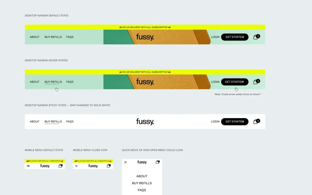 Navigation bar designs for Fussy